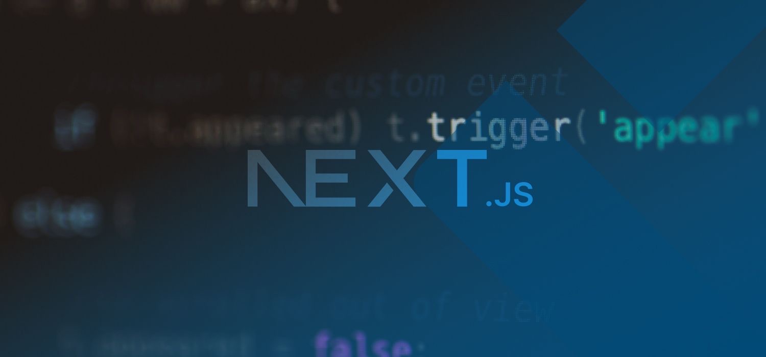 Next.js-logotypen över kod på en skärm